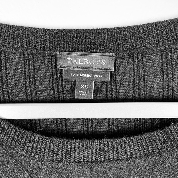 TALBOTS WOOL SWEATER DRESS | Black | Size XS - Picture 6 of 7